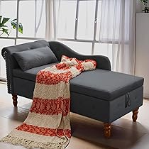 椅子 francfranc Amazon.com: 58 inch Velvet Chaise Lounge with Storage
